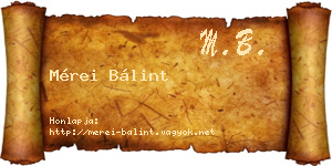 Mérei Bálint névjegykártya